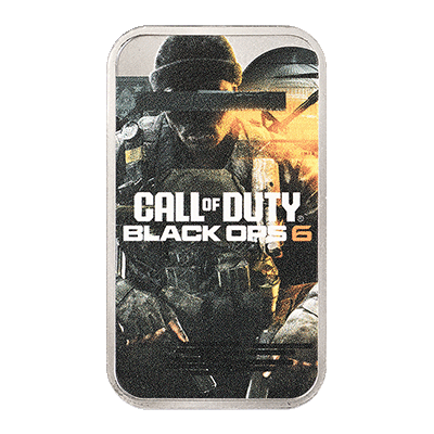 A picture of a 1 oz Call of Duty™ Black Ops 6™ Silver Bar